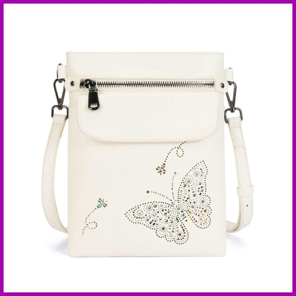 Vegan Leather Crossbody Bag Adjustable Strap Multiple Pockets